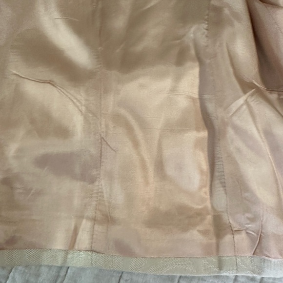 VTG Y2k Kasper ASL Skirt Suit 8 Ivory Brocade button Lined Career Classic Pocket - Picture 5 of 16